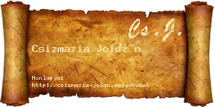 Csizmazia Jolán névjegykártya