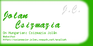 jolan csizmazia business card